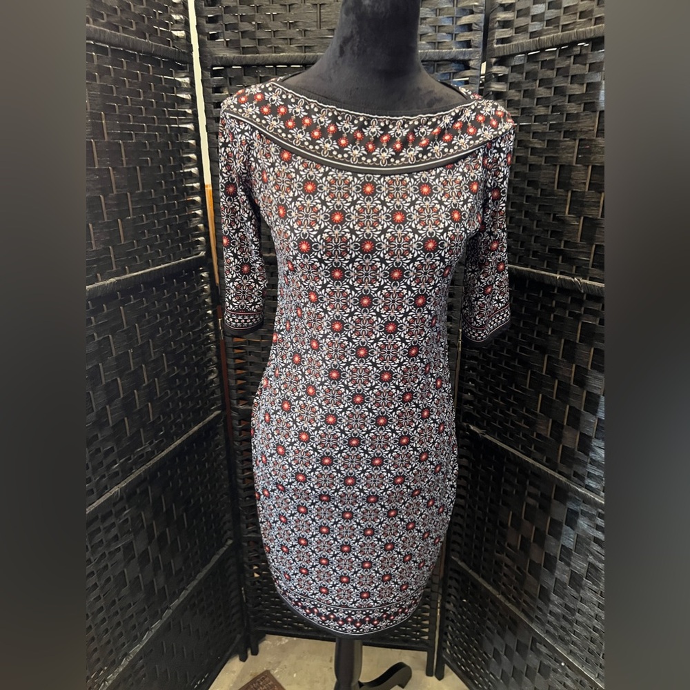 Black and Red Patterned Dress